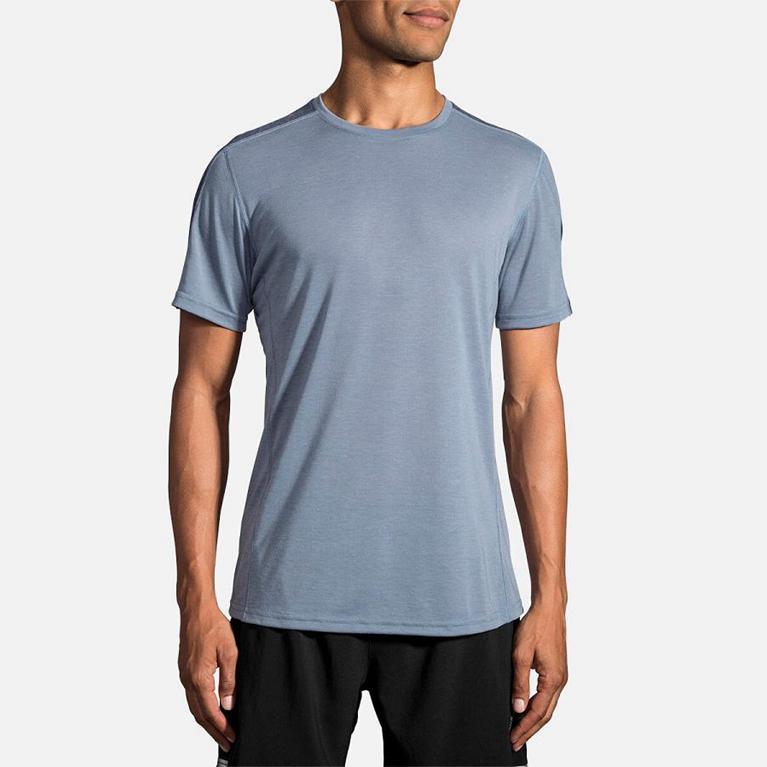 Brooks Distance Men's Short Sleeve Running Shirt - Blue (27684-RMNX)